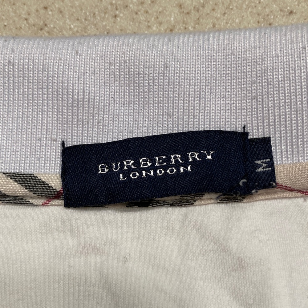 Burberry London Classic White Polo with Iconic Trim Women Size M - Picture 9 of 13